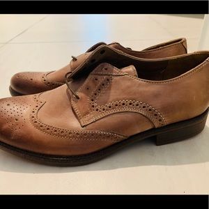 Men's leather Bostonian shoe beige 9.5 new